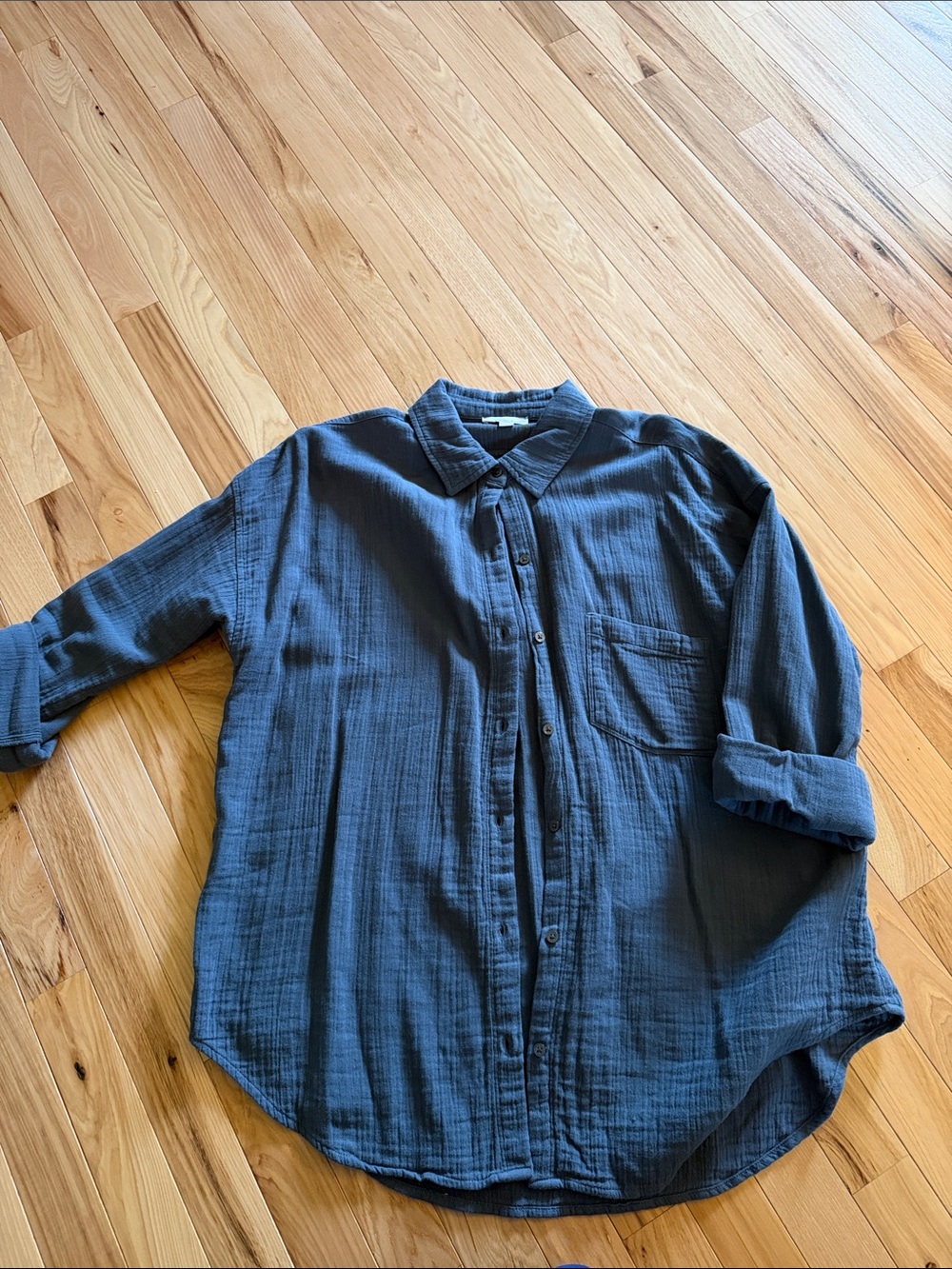 LOFT Navy Blue Women's Button-Down Shirt